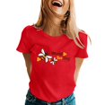 thumbnail image 1 of TSADFHJI Chandails en Molleton pour Femmes Sans Capuche avec Photo T-Shirt Imprimé Journée Mondiale Manches Courtes Col Rond TG Rouge, 1 of 5