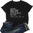 thumbnail image 2 of Gibobby Playera Manga Corta para Mujer Camiseta suelta con estampado blusas para mujer, blusa informal con cuello redondo y mangas con letras, blusa para (Negro,XL), 2 of 5