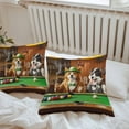 thumbnail image 5 of Animal Playing Billiards Outdoor Pillow Covers Pack of 2 Abstract Dog Board Games Waterproof Throw Pillow Covers Decorative Cushion Cases for Patio Garden Tent Balcony Couch 16x16 inch, 5 of 8