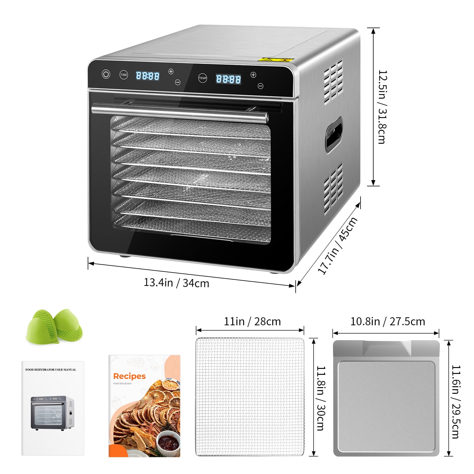 Large-capacity 18-layer Food Dehydrator For Meat Fruit Vegetable Jerky 360°