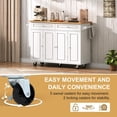 thumbnail image 5 of Blotout 55" Rolling Kitchen Island Cart with Drop Leaf Breakfast Bar, Rubber Wood Top – on Wheels with Drawer, Storage Cabinet, Spice & Towel Rack, 5 of 7