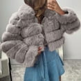 thumbnail image 2 of Dovford Womens Faux Fur Coat, Fall and Winter Fashion 2024 Fleece Fuzzy Hoodie Fluffy Shaggy Shearling Cropped Jackets Outwear, 2 of 5