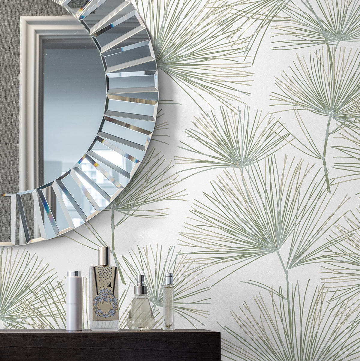 NextWall Aloe Green Pine Needle Peel and Stick Wallpaper