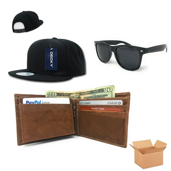 Father's Day Gift Set for Men Dad Baseball Dad Cap Leather Wallet Sunglasses