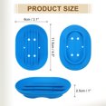 thumbnail image 2 of Juego de 3 platos de jabón pequeños, soporte de jabón de silicona en forma ovalada con agujeros para ducha, baño (azul), 2 of 5