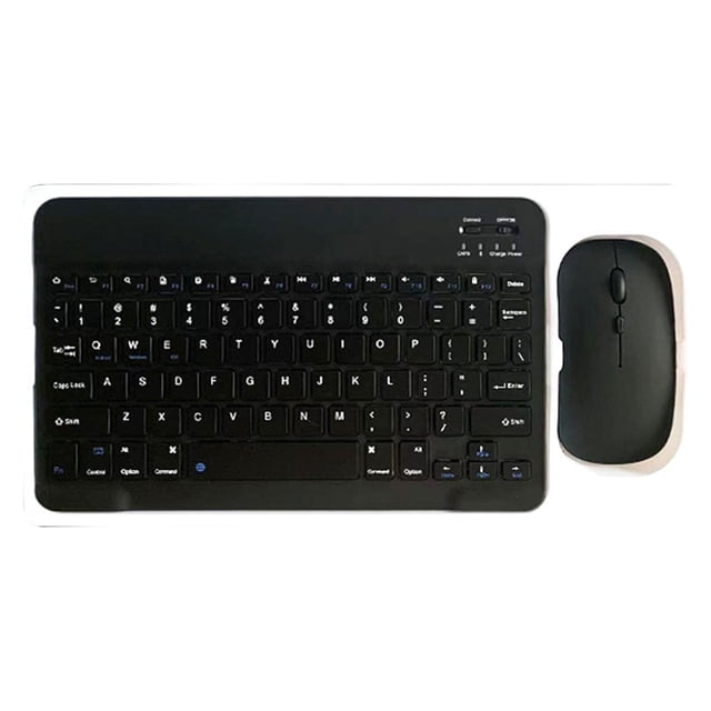 XIAOLE Combo de teclado y ratón Bluetooth recargables, ultradelgados, ergonómicos, portátiles, compactos, inalámbricos, universales, multidispositivos para tabletas, teléfonos móviles y portátiles