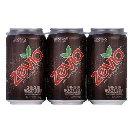 - Zevia Calorie-Free All Natural Ginger Root Beer Soda, 12 Fl. Oz., 6 Count