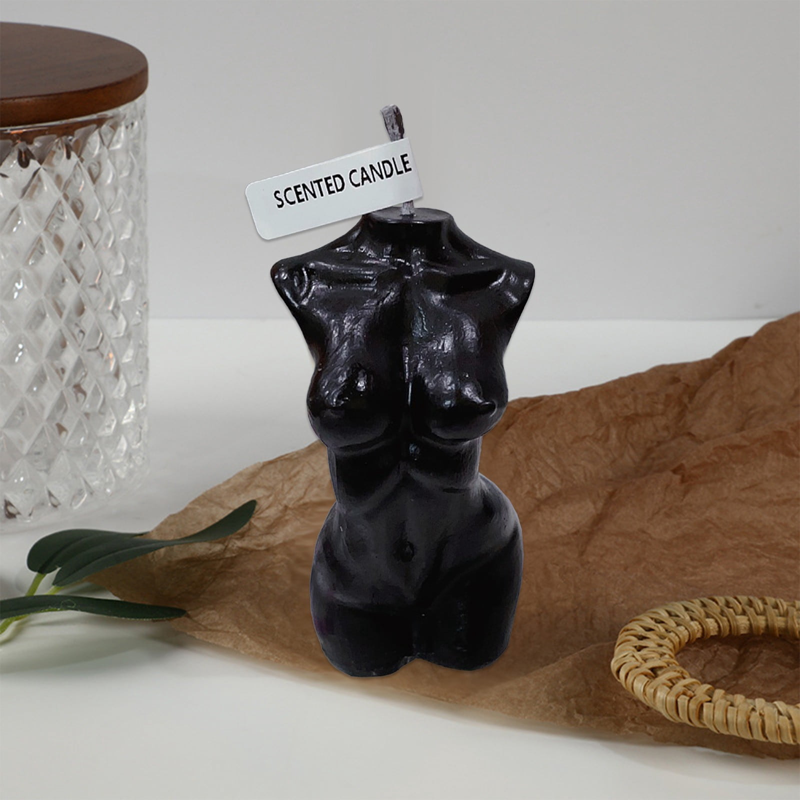 Luxicdy Body Shaped Candle, Female Body Candle Woman Candles for Living Room Bedroom Bathroom Home Table Aesthetic Decoration Christmas, Soy Wax Scented Candle Scented(Black)