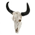 thumbnail image 2 of Resin Cow Skull Head Wall Hanging Decor 3D Animal Wildlife Sculpture Figurines Crafts Horns for Home Halloween Decor, 2 of 4