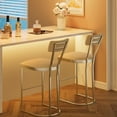 thumbnail image 3 of Counter Height Bar Stools, 26.4" Seat Height Bar Stools with Armless Design, Modern Pub Chairs with Upholstered Seat and Metal Legs for Kitchen Island Home Bar Dining Room, Set of 2, Gold, 3 of 7