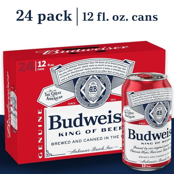 Budweiser Beer, 24 Pack Beer, 12 FL OZ Cans, 5 ABV