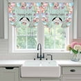 thumbnail image 4 of Turquoise Bunny Easter Tie Up Curtains for Windows, Adjustable Balloon Window Shades, Eggs Spring Floral Rabbits Wooden Kitchen Window Treatments Farmhouse Short Curtains with Rod Pocket 42"x45", 4 of 8