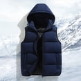 thumbnail image 2 of Kureaily Men's Autumn And Winter Vest Coat Coat Hat Removable Solid Colour Thickened Loose Vest, 2 of 3