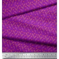 thumbnail image 3 of Soimoi Purple Heavy Satin Fabric Leaves & Heart Printed Craft Fabric by the Yard 54 Inch Wide, 3 of 3