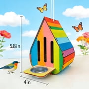 2 Pcs Butterfly Habitat with Feeders, Wooden Ladybird Butterfly Garden Kit, Diy Painted Wood Hanging Butterfly House Kit, Great Outdoor Garden Gift & Decor