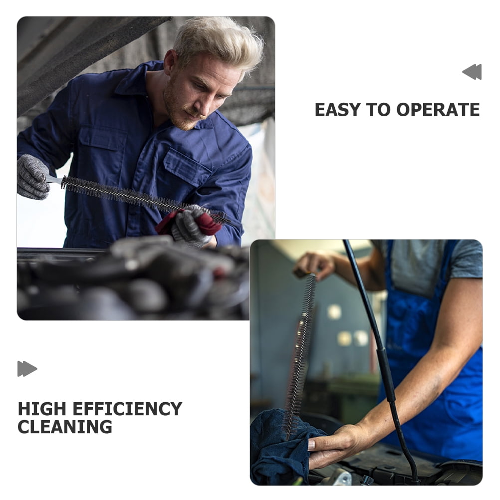 Worgeous 3pcs Engine Cleaning Brush Multi-Functional Cleaning Brush Dryer Vent Cleaner Car Radiator Cleaning Wand Vent Cleaning Brush