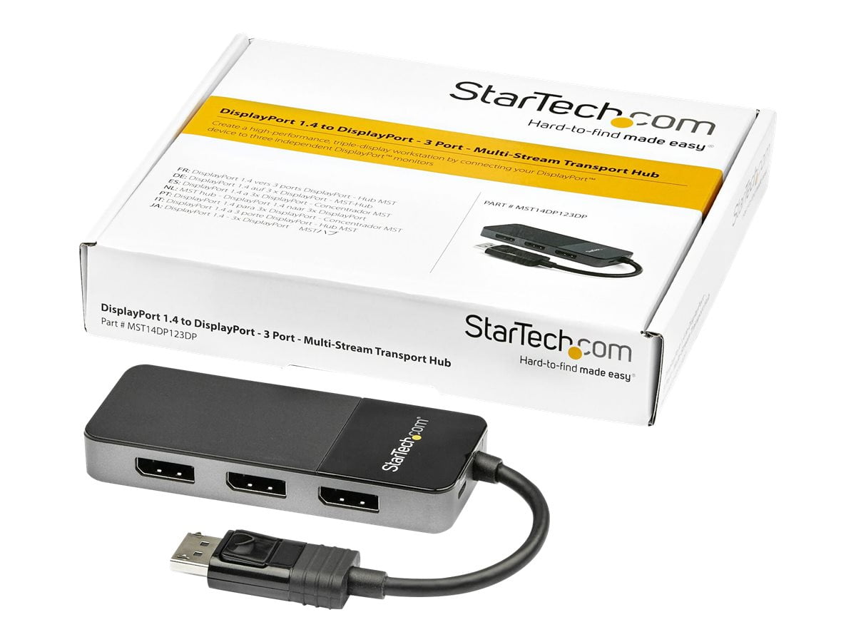 Startech.com 3-port Multi Monitor Adapter, Displayport 1.4 To 3x 4k Dp Video Splitter, Triple Or Dual 4k, Lptop/desktop Displayport Mst Hub For Startech.com 3-port Multi Monitor Adapter, Displayport 1.4 To 3x 4k Dp Video Splitter, Triple Or Dual 4k, Lptop/desktop Displayport Mst Hub For