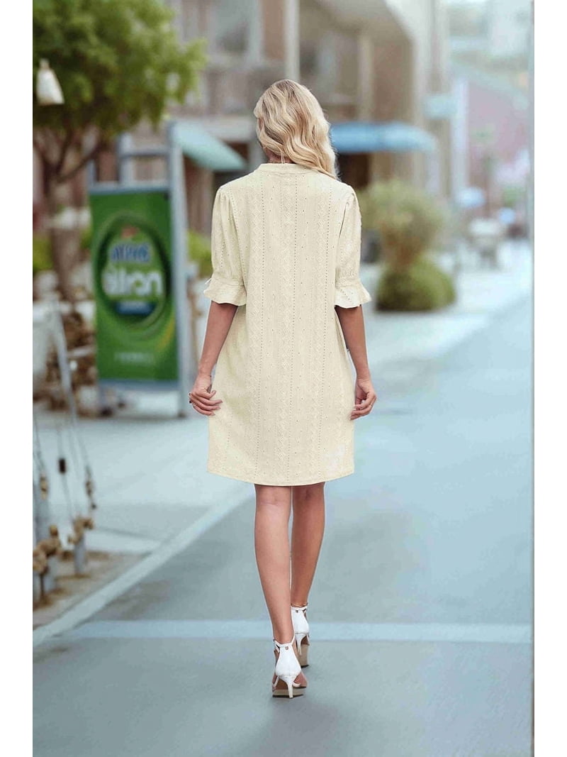 Summer Dresses for Women V Neck Short Sleeve Casual Shift Dress Light M - Walmart.com Summer Dresses for Women V Neck Short Sleeve Casual Shift Dress Light M - Walmart.com