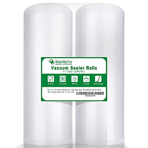 MakMeFre 2 Pack 11x50 Vacuum Sealer Bags Rolls for Food Saver, Seal a Meal, Plus Other Machine
