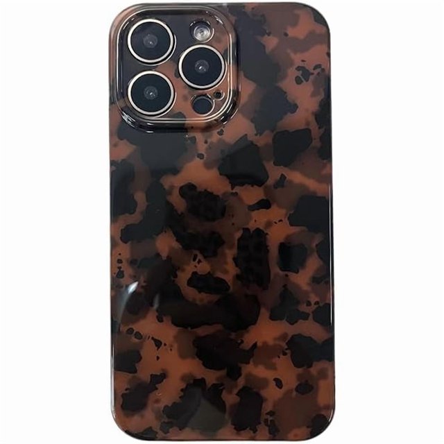wonima44 Tortoise Shell Phone Case for iPhone 15 Pro Max Retro Leopard Cheetah Print Chic Animal Pattern Cool Girls Amber Brown Soft TPU Protective Cover(for iPhone 15 Pro Max 6.7'')
