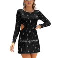 thumbnail image 1 of Music Notes Clef Pattern Sweet Elegant Dress Women Korean Kawaii Square Collar Dress Music Notes Clef Pattern, 1 of 5