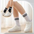 thumbnail image 2 of 8 Pairs Womens Crew Socks Striped Women Sports Crew Socks, Size 6-8, 2 of 7