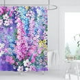thumbnail image 2 of Purple Floral Shower Curtain Watercolor Flowers Bloom Garden Scenery Plant Home Bathroom Decor Waterproof Fabric 72Lx72W Inch with 12PCS Hooks, 2 of 6