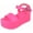 Hot Pink, variant on Women's Platform Wedge Sandals – Open Toe Ankle Strap Buckle Sandals, Lightweight Flatform Dress Sandals, Casual Summer Platform Shoes GEORGINA02 Gold 9