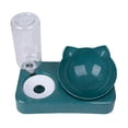 thumbnail image 2 of SHENGXINY Cat Bowl Set - 2 in 1 Stainless Steel Automatic Gravity Water Dispenser, Leakproof Clean Pet Feeder for Small Medium Dogs & Cats Green 9.65x1.97x5.31in, 2 of 6