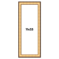 11x33 Frame Gold Plein Aire Solid Wood Picture Frame Width 2 Inches | Interior Frame Depth 0.5
