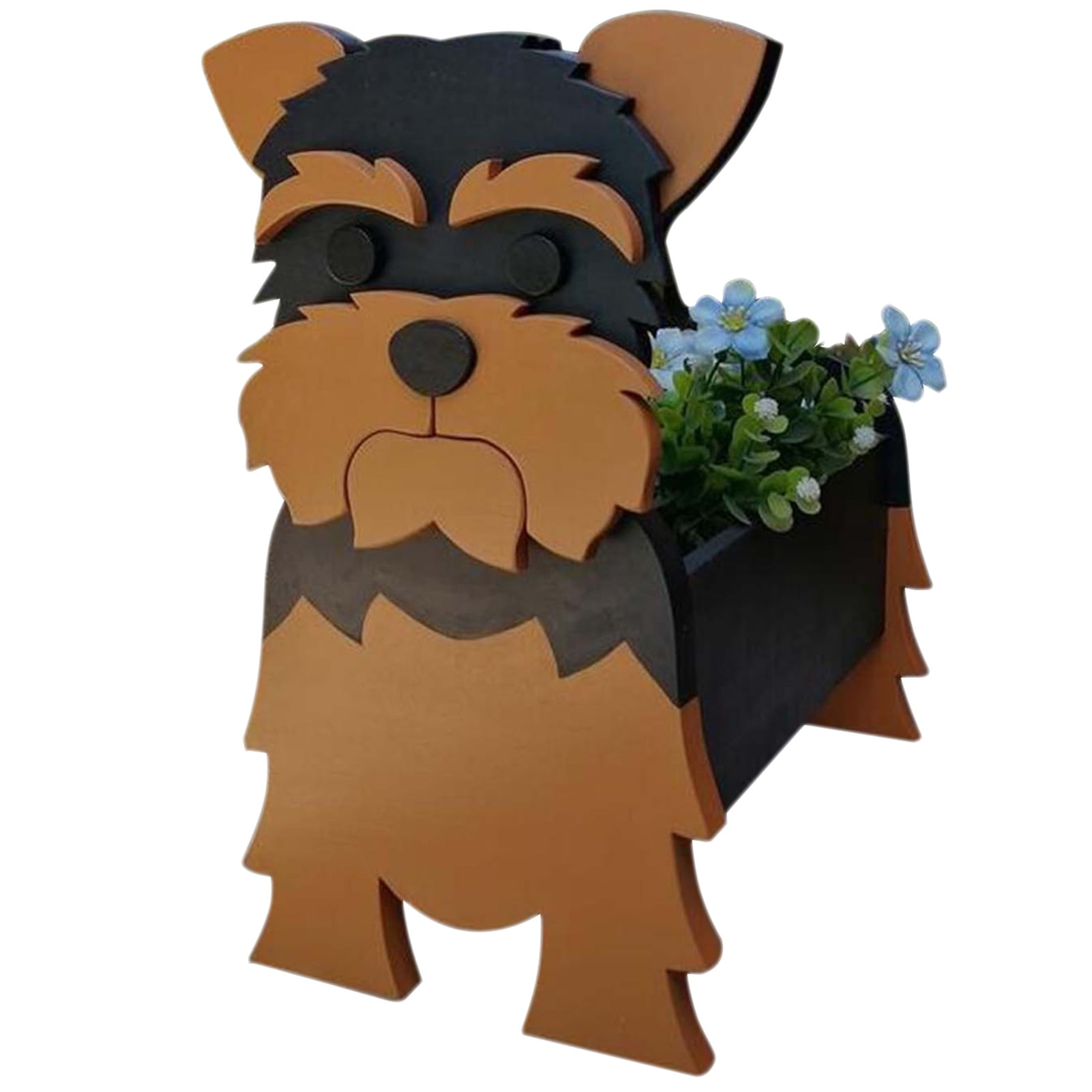 Cartoon Animals Cute Wooden Dog Shape Pot Plant Garden Decorated Yorkshire  Planter | Walmart Canada