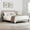 Oatmeal, variant on Spruce & Spring Upholstered Platform Bed Frame with Wingback Headboard Queen