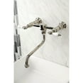 thumbnail image 2 of Kingston Brass KS1216PL Heritage Double-Handle Wall Mount Bathroom Faucet, Polished Nickel, 2 of 8