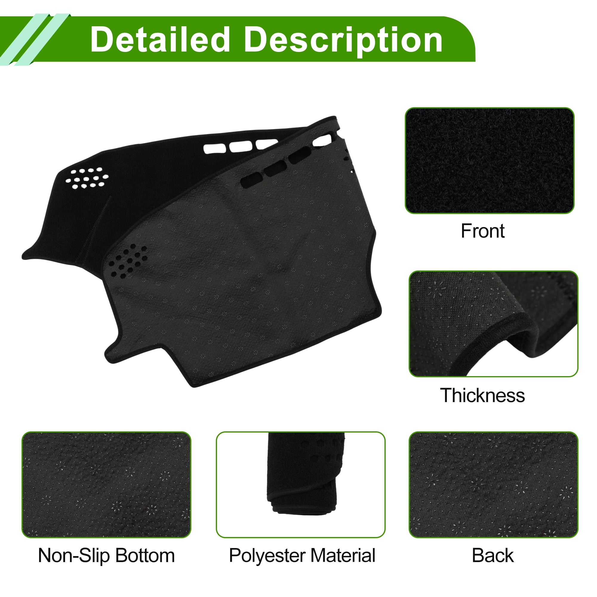 Unique Bargains Dashboard Cover for Lexus ES350 2007-2012 Dash Cover Mat Carpet Center Console Dash Cover Mat Car Interior Anti-Slip Polyester Black 1 Pc