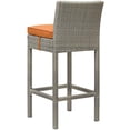 thumbnail image 5 of Contemporary Modern Urban Designer Outdoor Patio Balcony Garden Furniture Bar Side Stool Chair, Set of Four, Fabric Rattan Wicker, Orange, 5 of 5