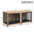 thumbnail image 6 of Pefilos XL Dog Crate Furniture with Two Combined Rooms, Double Dog Cage with Tray, MDF+Iron Material, Natural - for Medium/Large Dogs, 6 of 7