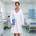 thumbnail image 2 of Elegant Attire Lab Coat for Everyday and Use Featuring Notched Collar and Slant Pockets—Timeless Labwear by Styling, 2 of 3