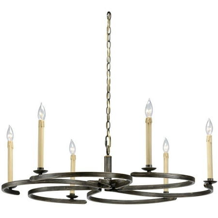 

CABOT LODGE Chandelier Traditional Antique 3-Light Silver Metal Frame