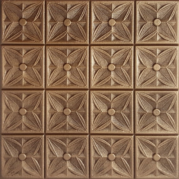 Ceiling Tiles, Styrofoam Margaretta 20" x 20" Antique Bronze Brown 12 Pieces