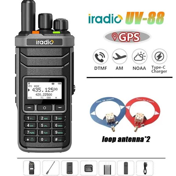 Iradio UV-88 Radio Portátil de 10W con Cuerpo Metálico, Recepción Total de Banda y 2000mAh para Aventuras Extremas