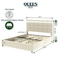 thumbnail image 5 of Queen Size Upholstered Platform Bed Frame with 4 Drawers and Adjustable Height Headboard, Metal Frame Platform Bed, 5 of 8