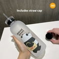 thumbnail image 1 of PENGXIANG 1000ml Cute Panda Bear Cup Plastic Transparent Frosted Cartoon Waterbottle, 1 of 4