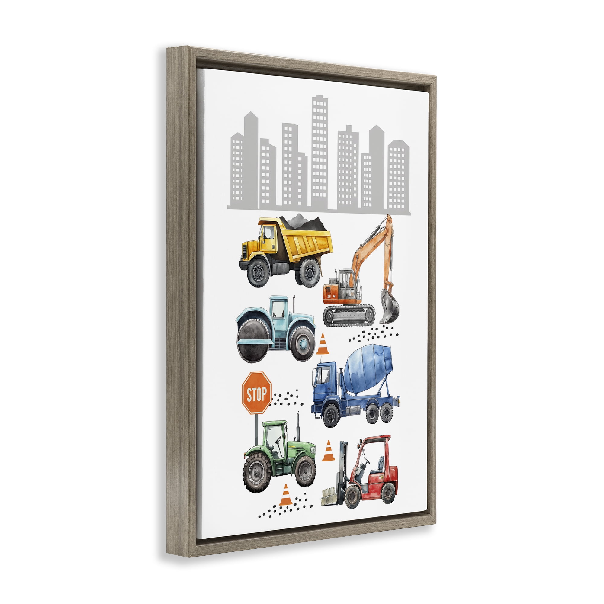 Stupell Industries City Keeps Moving Brown Framed Floater Canvas Wall Art, design by Christine Simpson Art
