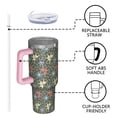 thumbnail image 4 of Floral 40oz Tumbler– Stainless Steel Insulated Tumbler with Handle and Straw, Large Capacity Travel Cup for Hot & Cold Drinks,Thanksgiving,Christmas, Spring,Flower, 4 of 6