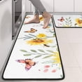thumbnail image 2 of Kitchen Rugs Sets Of 2,White Butterfly Bee Sunflower Pattern Anti Fatigue Kitchen Mat Rugs Non Slip Washable,Decorative Kitchen Floor Mats for Kitchen,Sink,Laundry,17"x47"+17"x47", 2 of 5