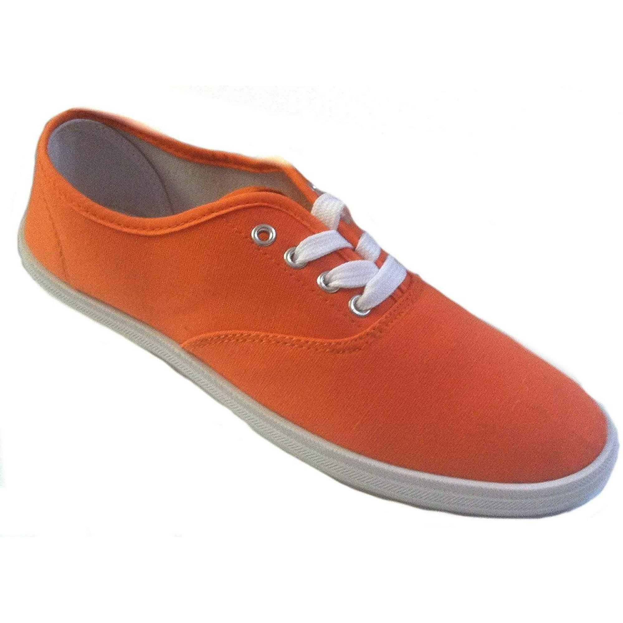 Shoes 18 Womens Canvas Shoes Lace up Sneakers 18 Colors Available 7 Neon Orange 324