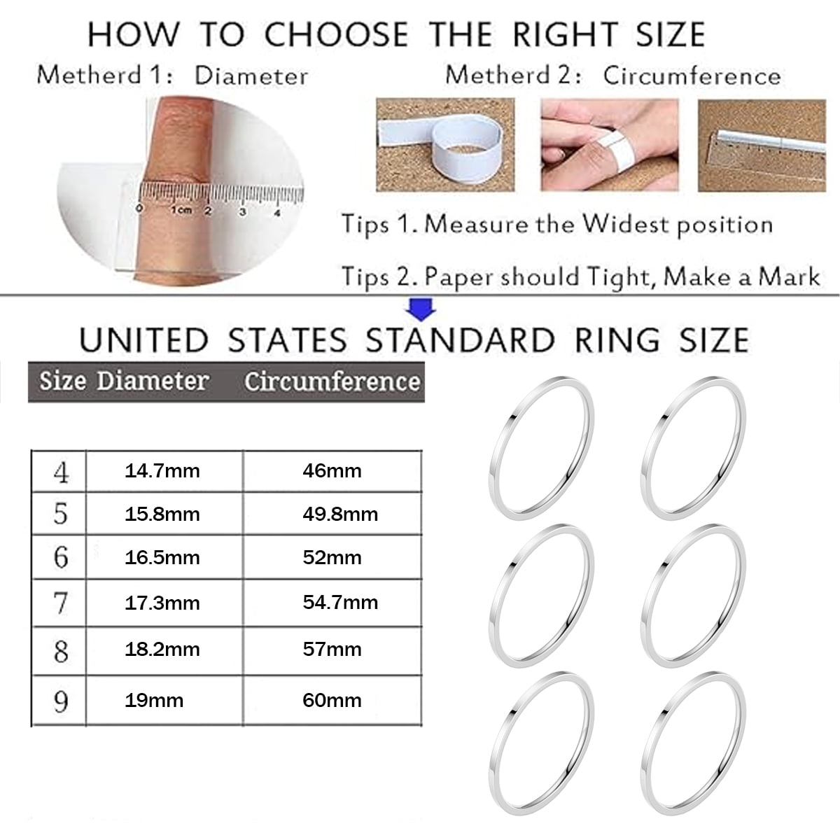 mm Titanium Ring Stainless Steel Jewellery pcs Knuckle Rings