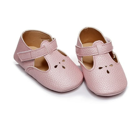 

Quealent Baby Walking Shoes Newborn Baby Cozy Fleece Booties with Grippers Winter Slippers Socks Soft Sole Stay On Infant First Walker Crib Shoes Pink 6