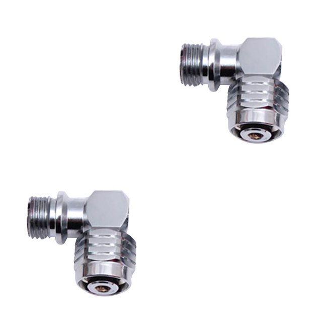 Soidarity Adaptador de manguera giratoria de 90/110 grados conector regulador de esnórquel ajustable bajo alto accesorios de buceo 90 grados 90 grados 2piezas