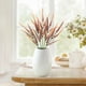thumbnail image 1 of Artificial Wheat Ears Flowers Bouquet | Plastic Imitation Violet | Waterproof Sunproof No Fading | Orange Yellow Wine | 5 Branches | 35x15x10cm | Party Garden Porch Event Décor, 1 of 6